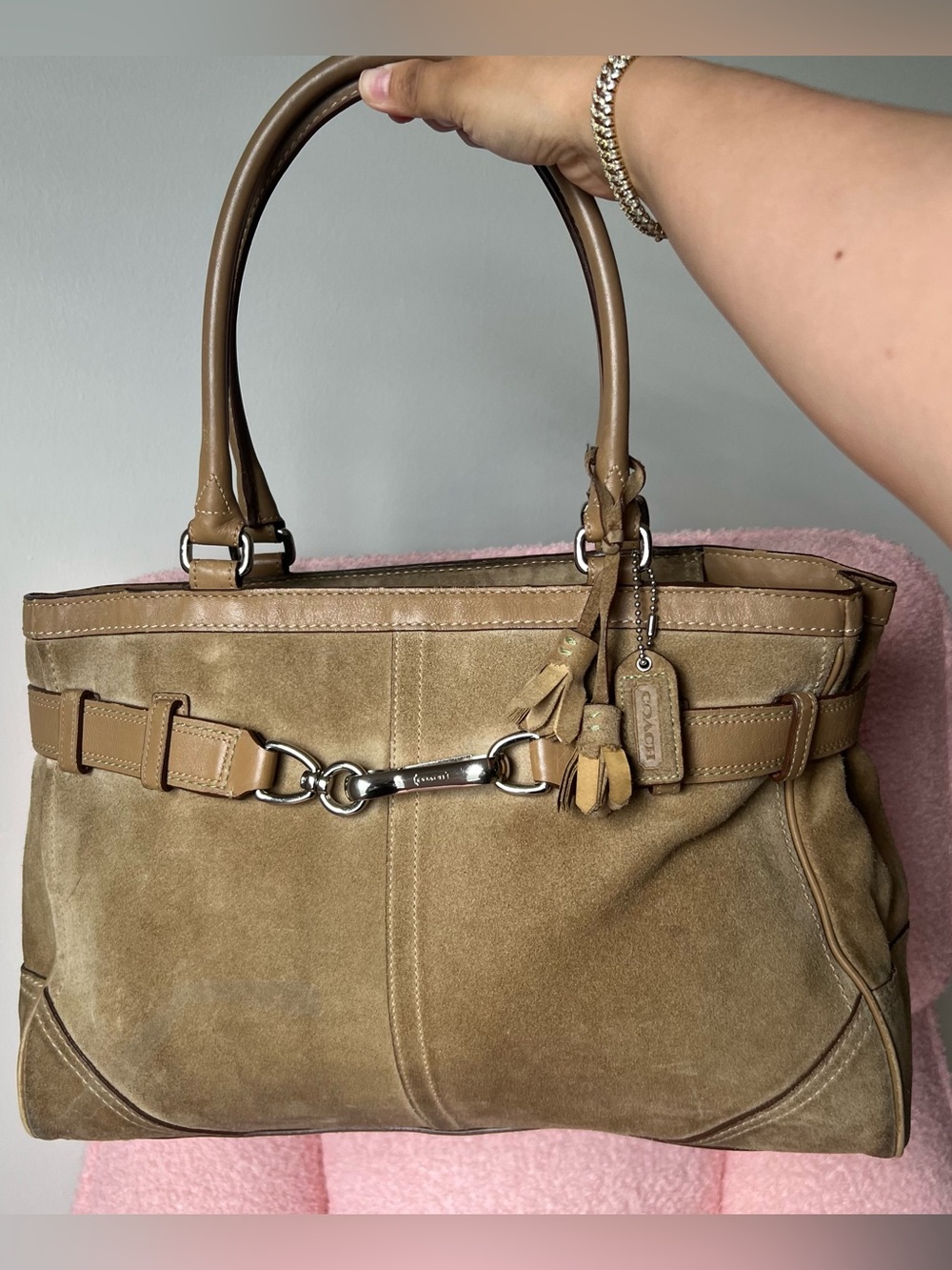 Coach Hamptons Suede and Leather Tote / Satchel